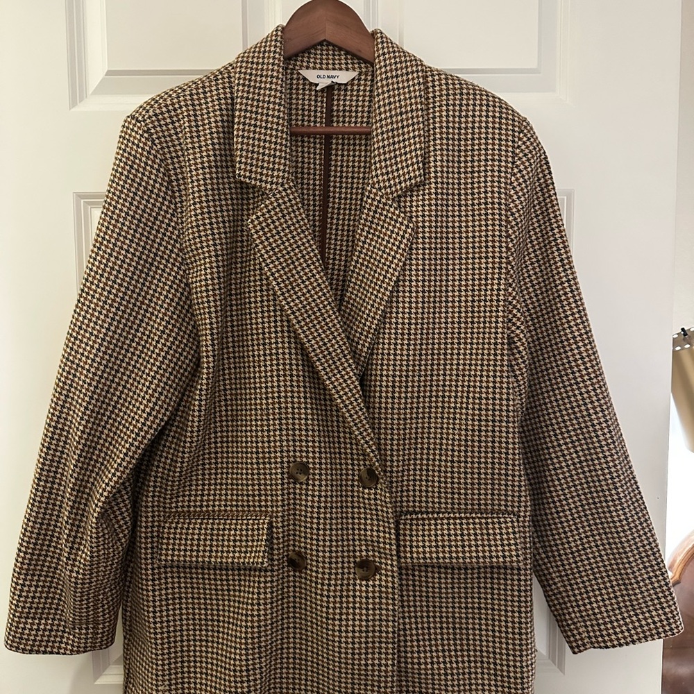 Women's Houndstooth Blazer Coat
